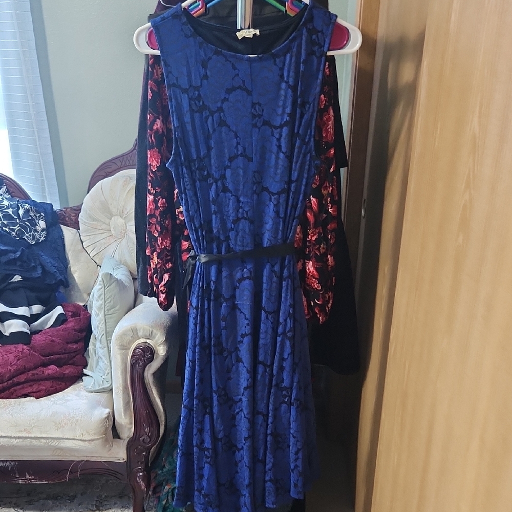 Haani Royal Blue Lace Long Sleeve Dress